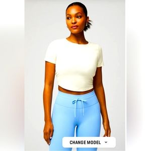 Fabletics Cream Short-Sleeve Tee